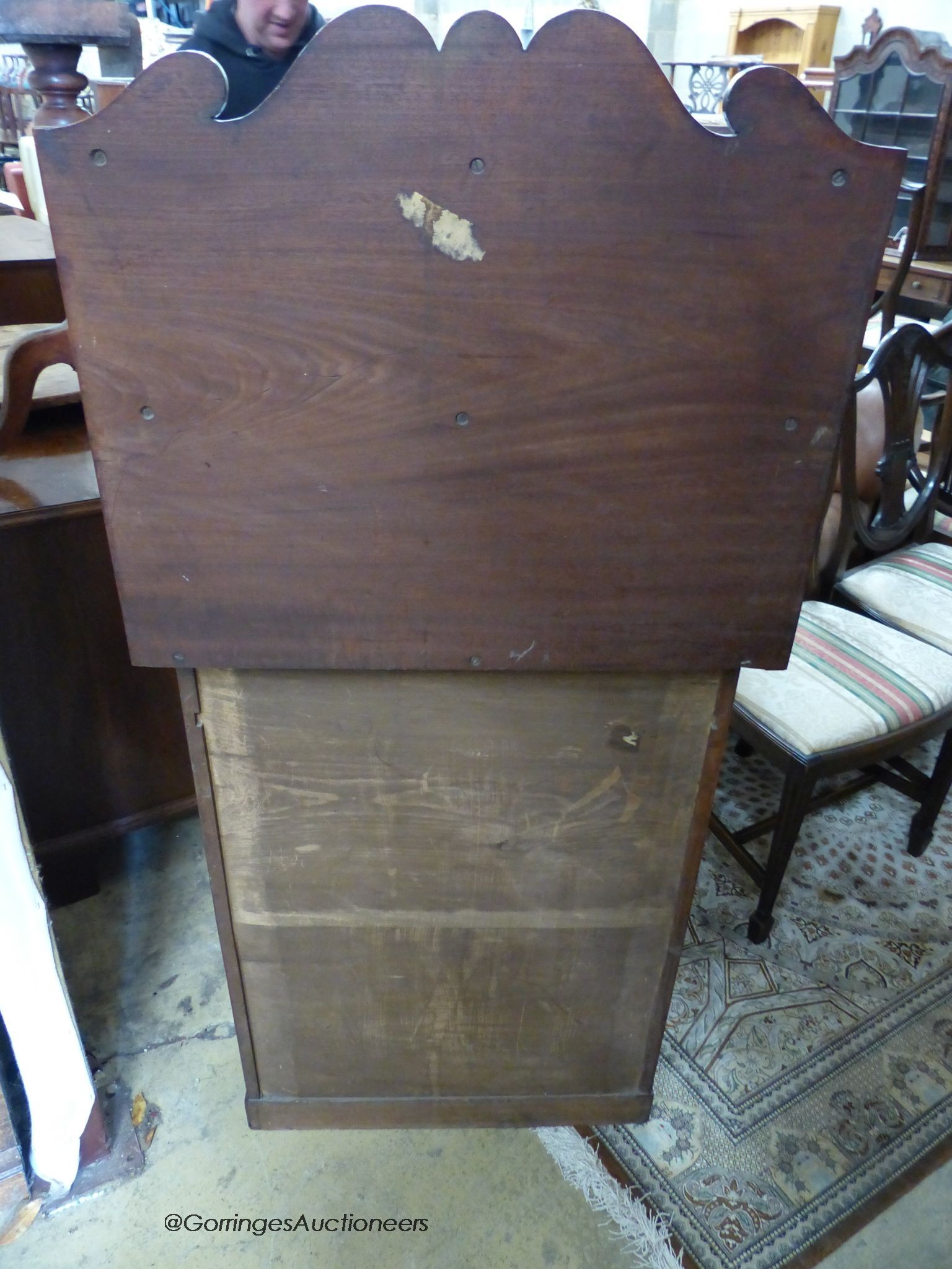 A Regency mahogany chiffonier, of narrow proportions, width 65cm, depth 40cm, height 146cm